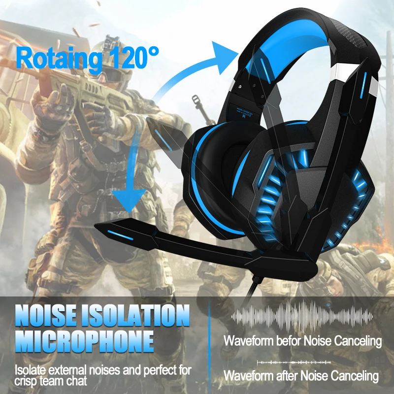 
Free Sample Waterproof G2000 PRO PS4 Earphone Earbuds Gamer Earphones And Headphones Ganing headsets For PC With Mic Light 