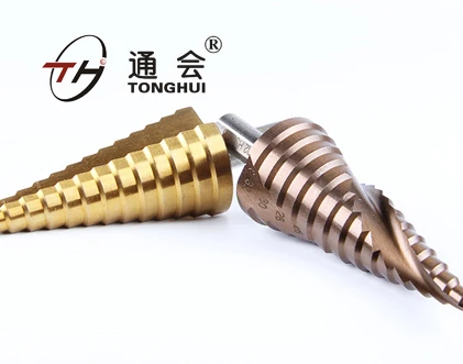Cobalt Steel Unibit Tree type Double Slot Cone Cutting Shaped Step Drill Bit Kit