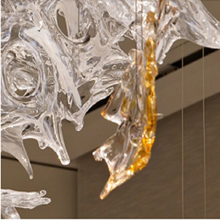 Specializing Manufacture Hotel Lobby Lamps Stainless Steel Wrought Iron Crystal Chandelier Light