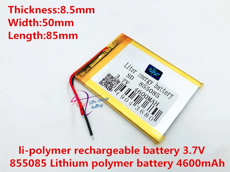 855085 3.7V 4600mah Lithium polymer Battery with Protection Board For Tablet PCs PDA Digital Products