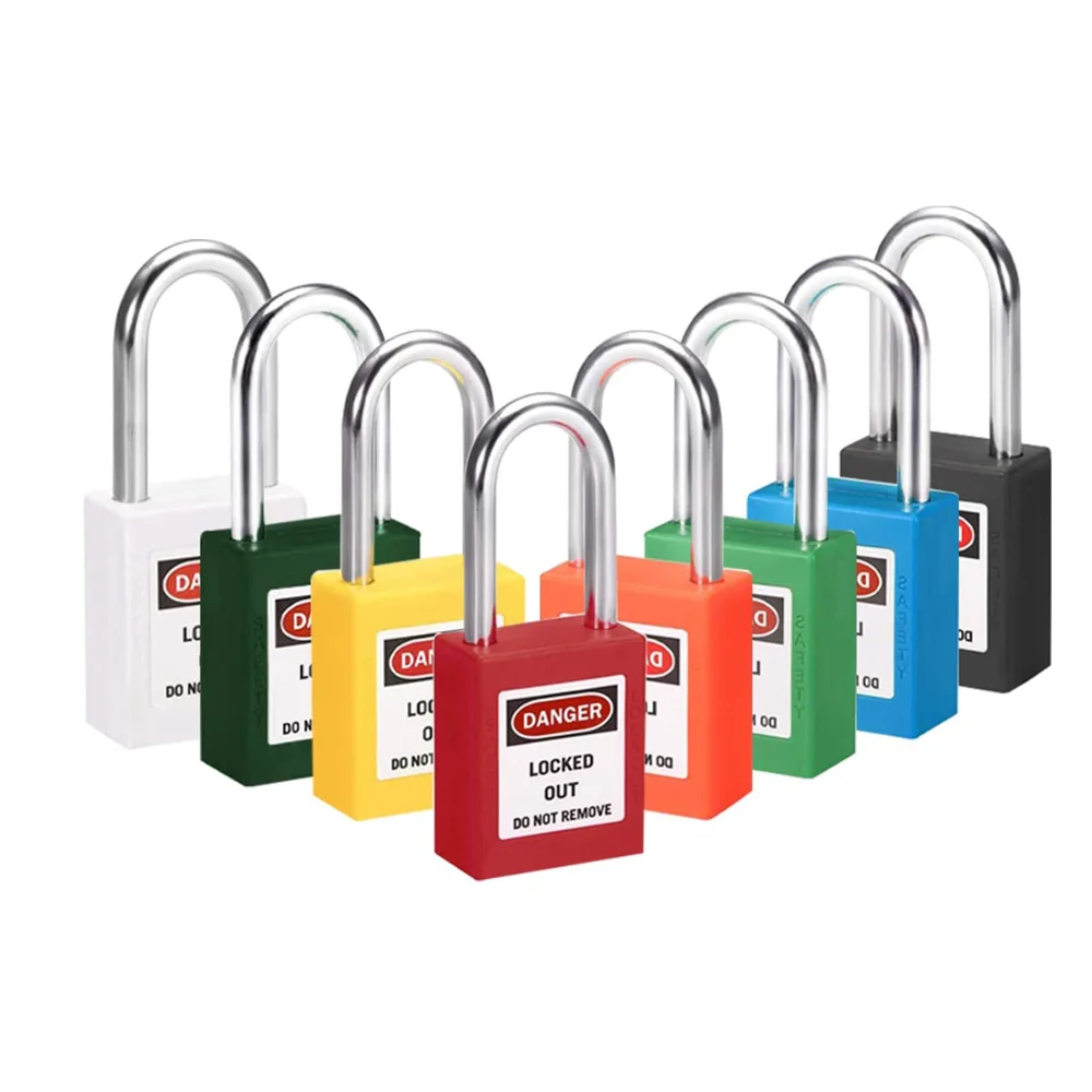 Best Manufacture 6mm  Stainless Steel Safety Double Key Plastic Key Master Industrial Loto safety padlocks