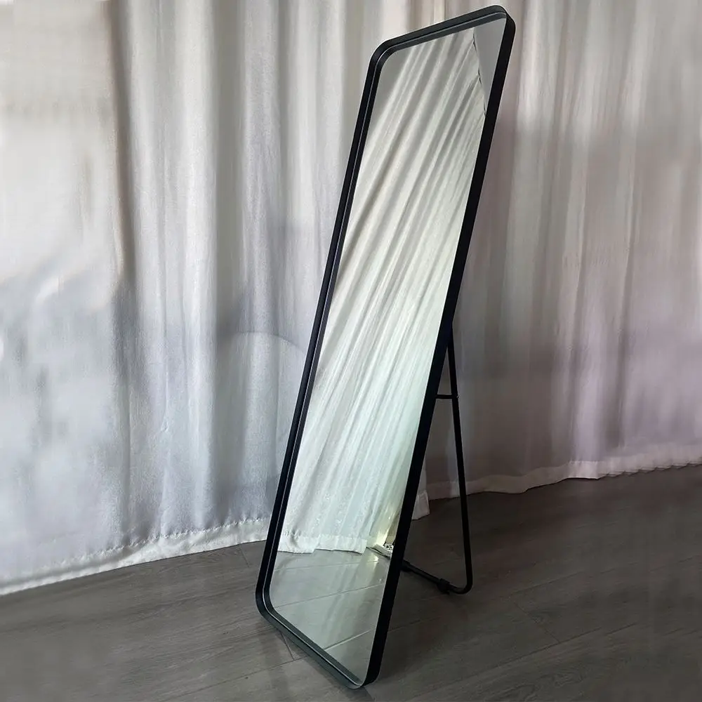 Молотые алмазные напольные зеркала полная длина большой размер античная передняя поверхность металлическая рама напольное свободно стоящее