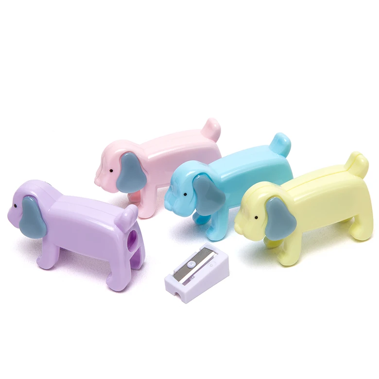 
patent kid safe children safe cheap wholesale high quality dog puppy hole cute baby animal shape pencil sharpeners for kids 