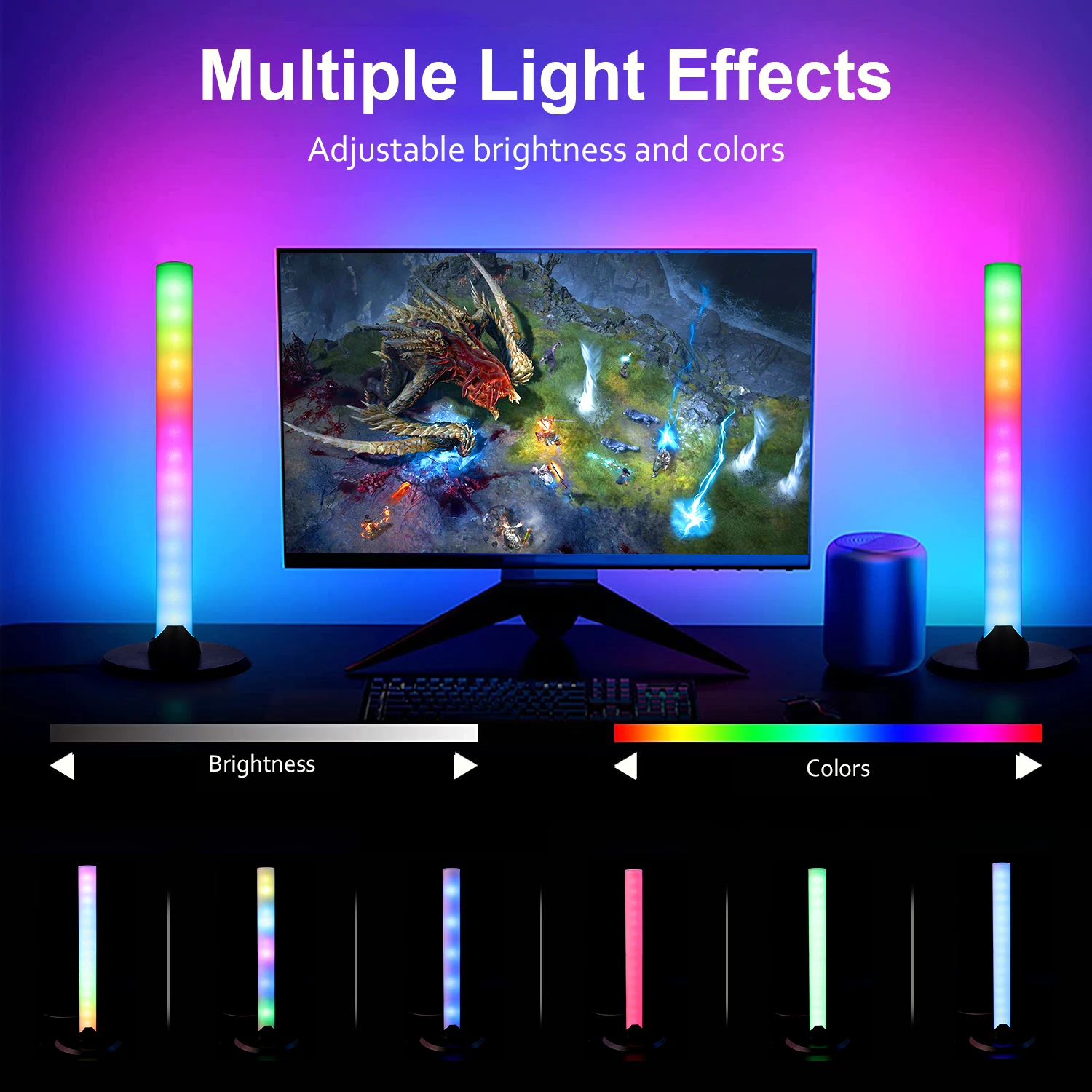 LED Pickup Light RGB Sound Control Symphony Lamp App Control Music Rhythm Lights TV computer Desktop Light