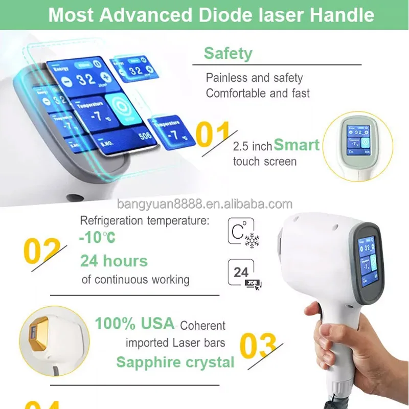 Painless Ice 808Nm Permanent Diode Laser Hair Removal Machine Lazer Diode 755 1064 808 Diode Laser 808Nm Hair Removal Laser