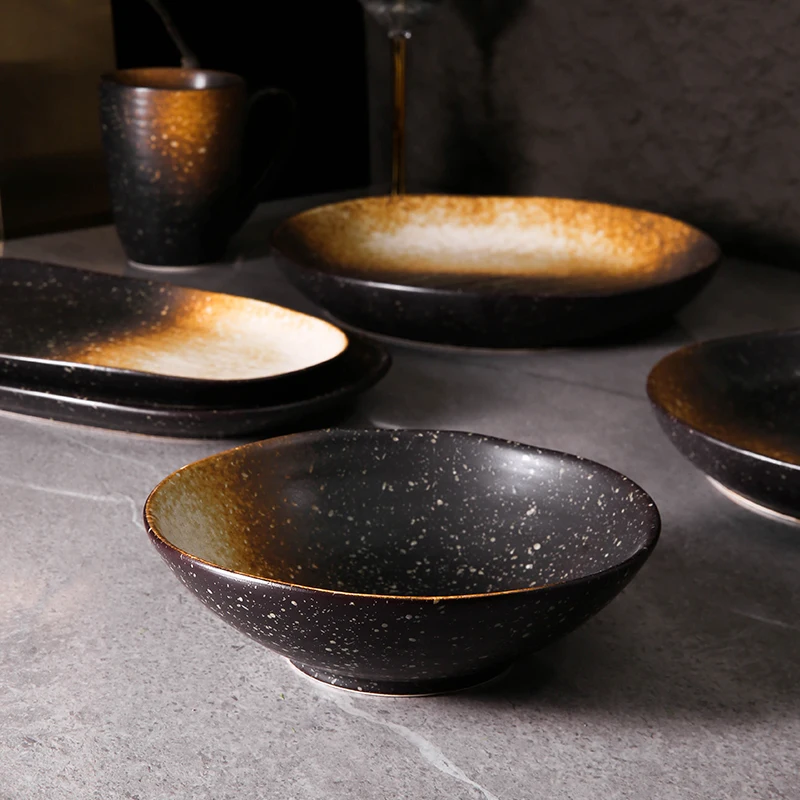 WEIYE China Ceramic Galaxy Premium Quality Crockery Porcelain Dinner Sets Reactive Glaze Stoneware Dinnerware Set