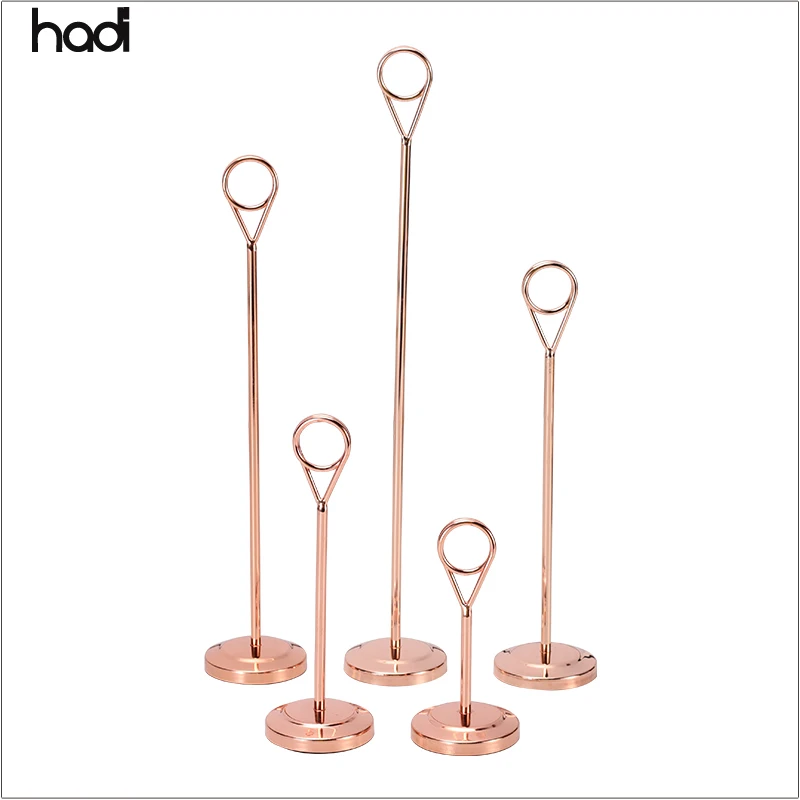 High Quality Modern Gold U-Shaped Stainless Steel Card Buffet Tag Holder for Wedding Parties and Hotel Table Number Stands Sale