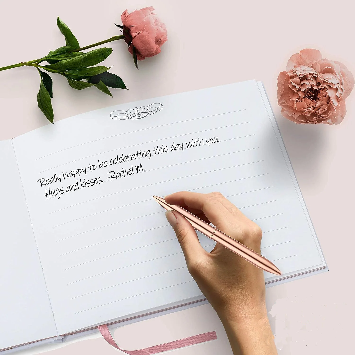 Hardcover White Polaroid Book 100 Page 50 Sheets  Foil Gilded Edges for Guests & Visitors to Sign at a Party with pen and cards