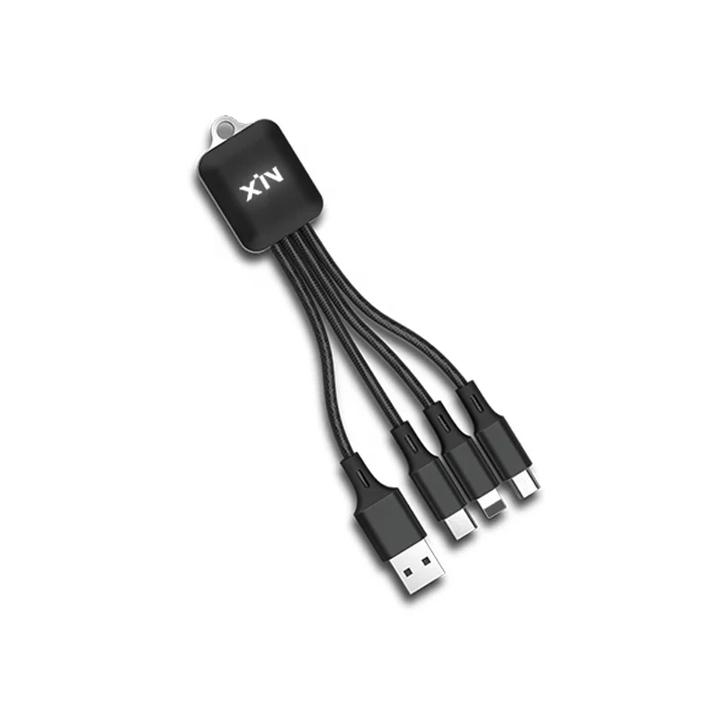 Factory Hot Sale CL-102 Short 3 in 1 Fast Speed USB Charging Cable For Promotion