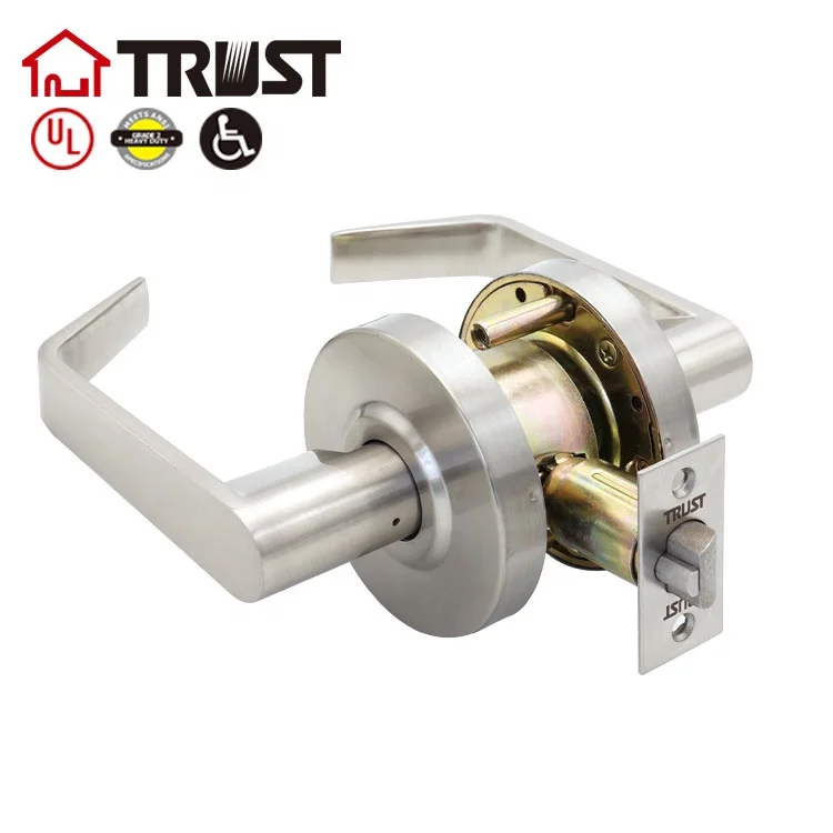 TRUST 4574-SN Grade 2 Cylindrical Lock  Storeroom Function  Saturn Lever Design Satin Chrome Finish