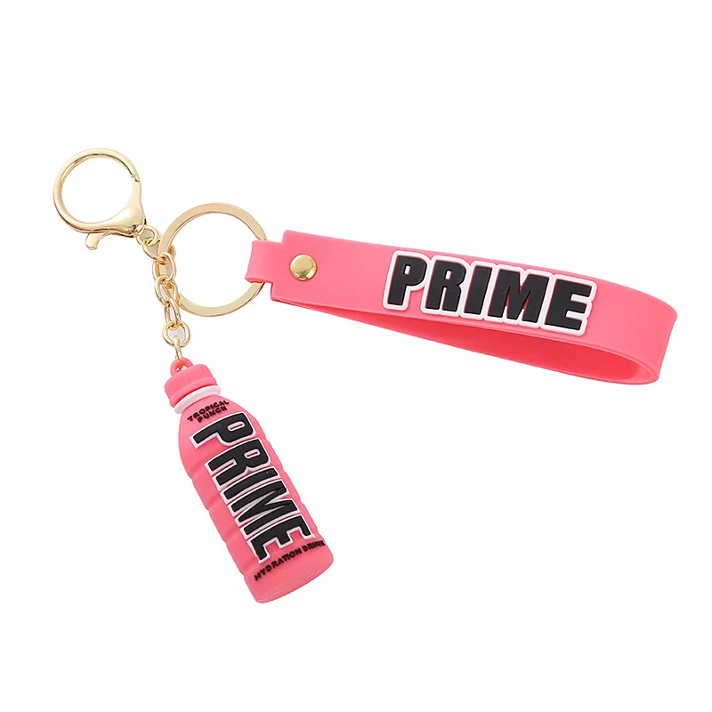 Creative Key Chain PVC Soft Rubber Beverage Bottle Doll Car Key Pendant Couple Bag Pendant