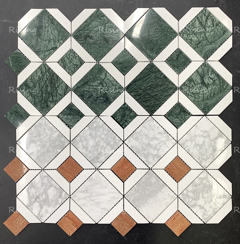 New Diamond Shaped natural Marble Mosaic Hotel Floor Kitchen Bathroom Wall Natural Stone Mosaic