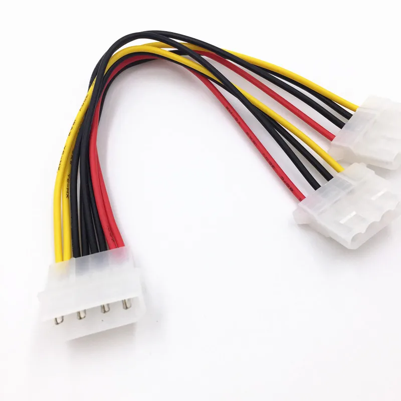 4 pin Male to 2*4 pin Female power extension cable,IDE 4pin 1 to 2 splitter cable adapter converter cord for PC Computer