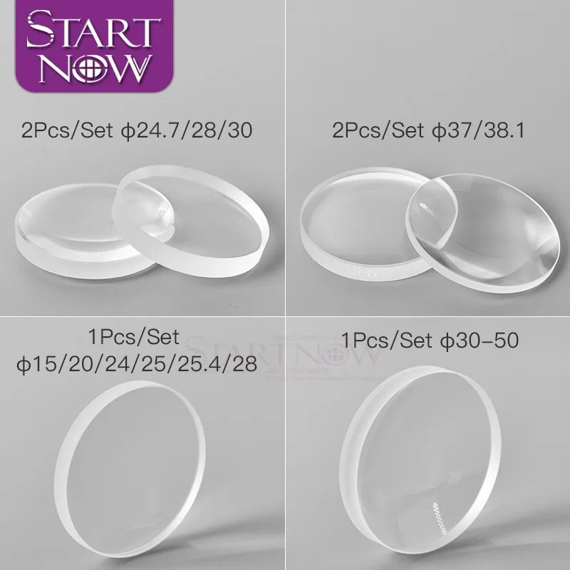 Startnow 1PC/Set D15-50 Fused Silica Fiber Laser Focus Collimator Lens Single Concave Convex Focusing Collimating Lens