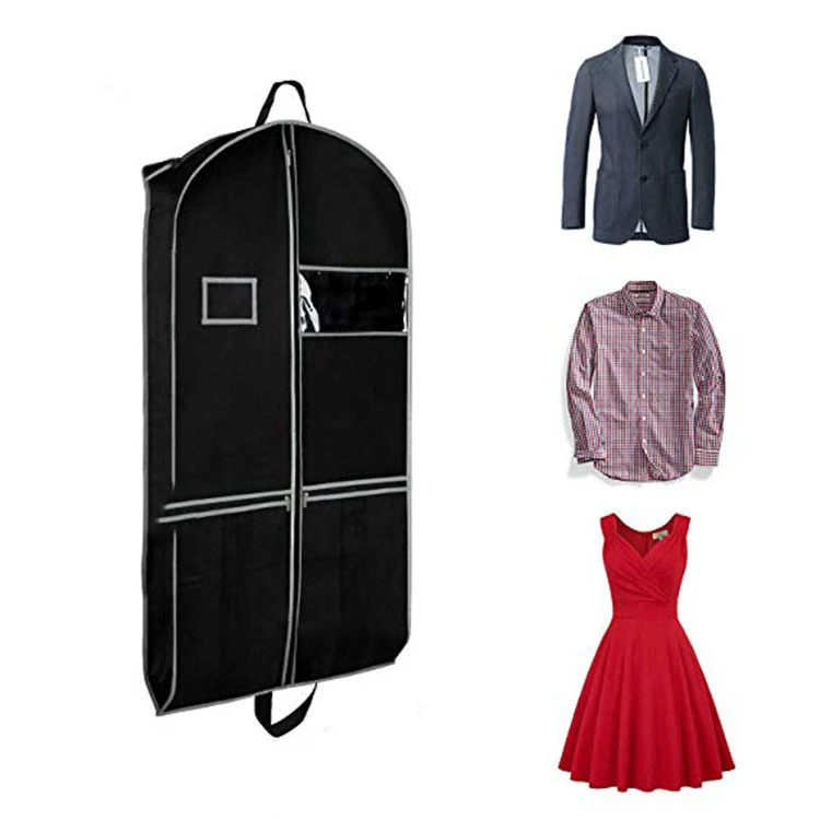 Recycled Plastic Zipper Woven Fabric Mens Suit Garment Bag Self Adhesive Pp Bag For Garment