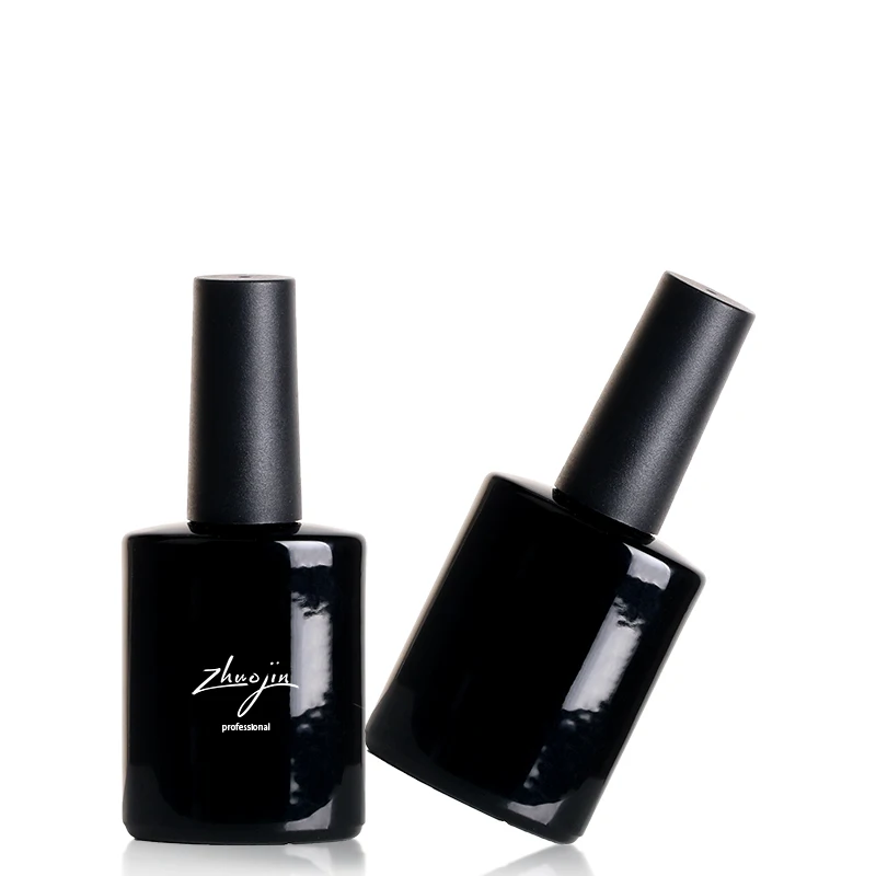 12ml Black Oblate Eyelash Extension Glass UV Gel Empty Cosmetic Packaging Nail Polish Glue Bottle