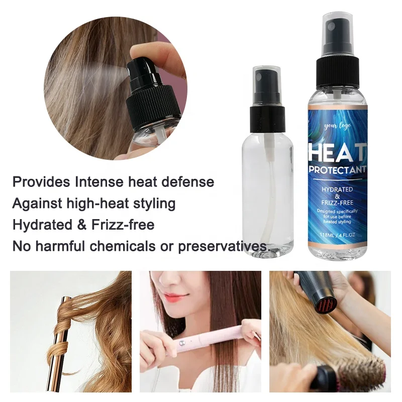 Private Label 100ML Professional Hair Care Organic Silkening Mist Oil Based hair Heat Protector Spray