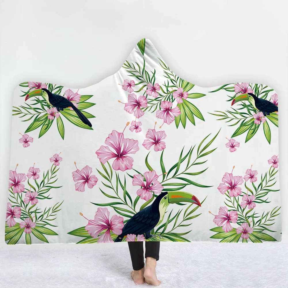 Hot Wholesale Custom Dacron Baby thick warm winter Coral Fleece hooded Blanket For Sale