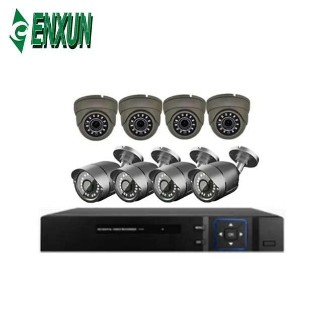 Exnun дешевые 2MP безопасности CCTV системы аналоговая камера 8-канальный видеорегистратор AHD DVR Kit