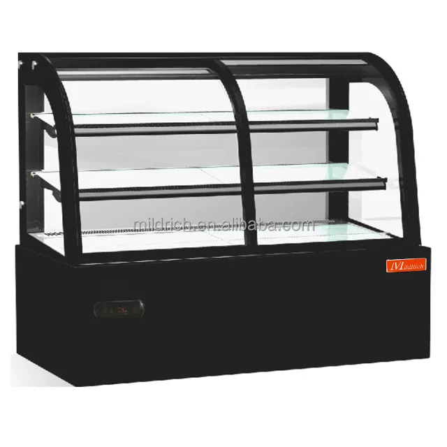 Commercial Curved Glass Cake Display Fridge/Pastry Display Chiller Showcase