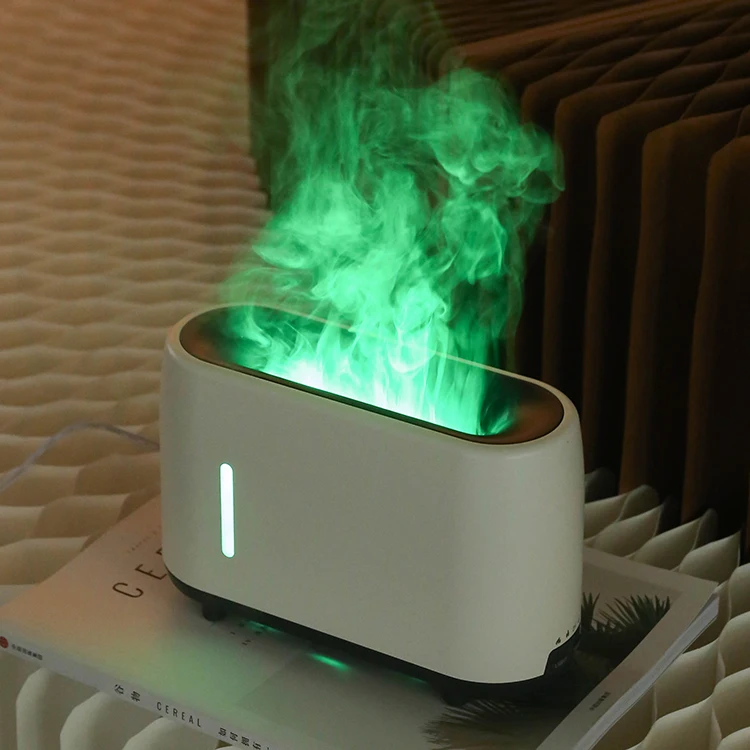 240ml Flame Humidifier Essential Oil Aroma Fire Diffuser Remote Control RGB Color Lighting Flame Diffuser