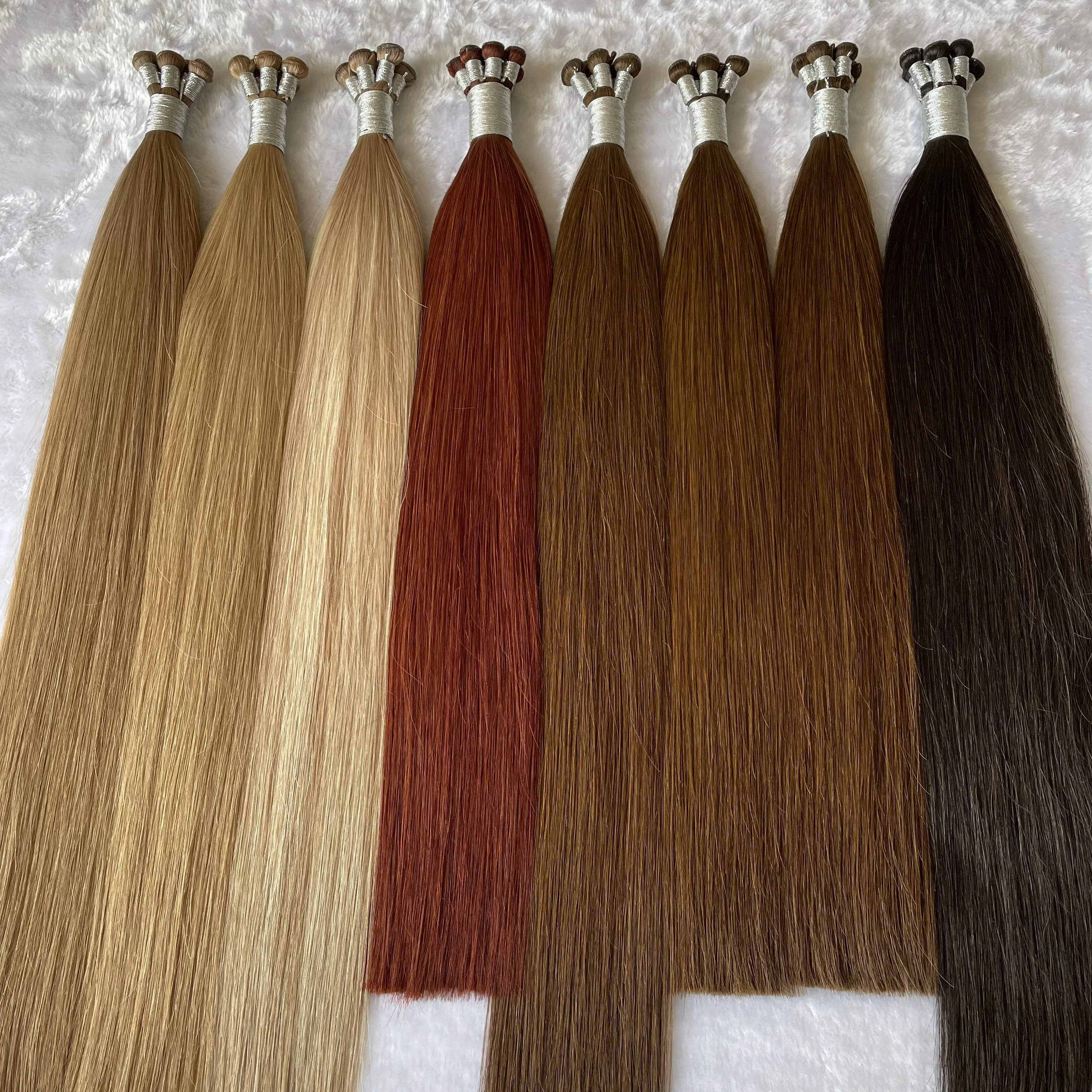 Wholesale 100% Natural Human Hair genius weft natural curling curtain hair extensions
