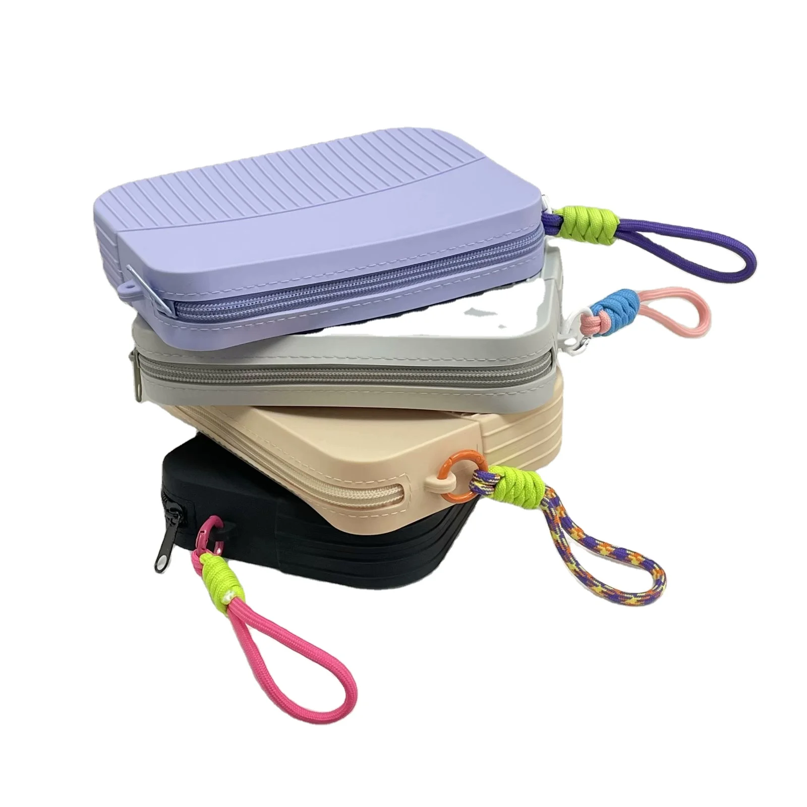 New Style Fashion Girl Purses Square Bags Vintage Pleated silicone Women Small Handbags Solid Color Crossbody zipper Bag