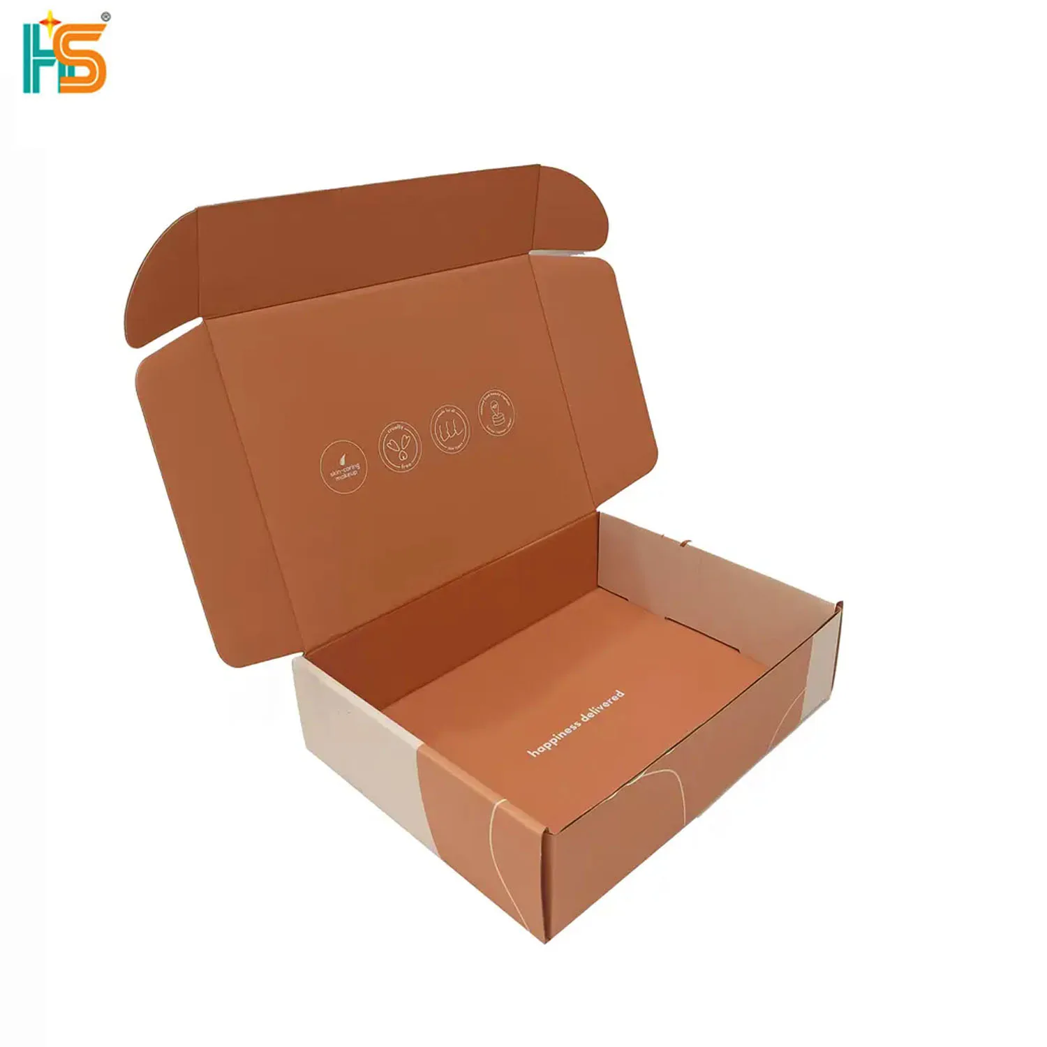 Custom Logo Printed Ear Lock Corrugated Cardboard Paper Packaging Mailer Postal Shipping Box