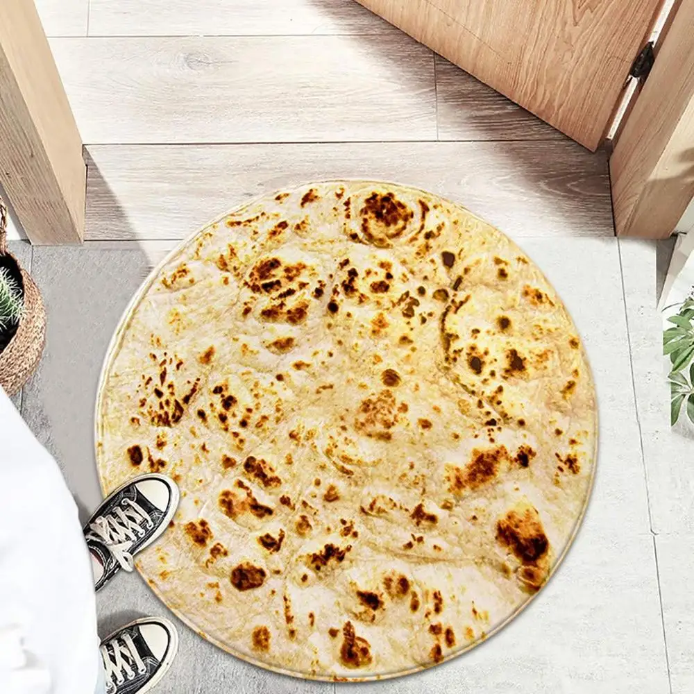 Фланелевое покрывало Burrito из Мексики очень большого размера для пиццы тортильи круглое одеяло взрослых и