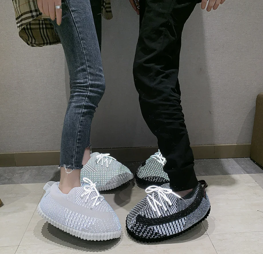 Новинка зимняя обувь yeezy с изображением хлеба полностью неба звезд светоотражающая для пар Подарочная плюшевые