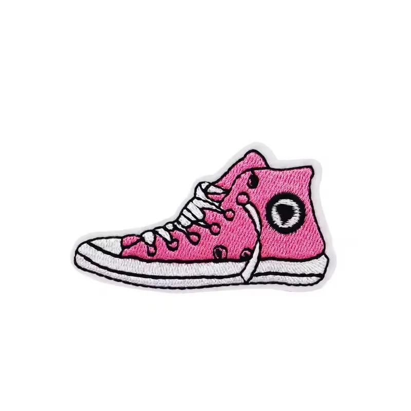 Handy craftcustom hats 3D Pink canvas shoes felt shapes casual dresses girl clothing embroidery patches