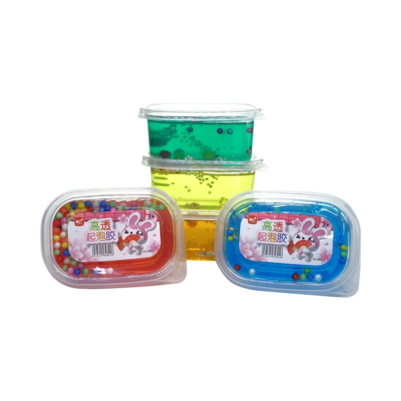 
New Design Crystal Crazy Clear Mud Slime Making Kit Clay Putty Soft Jelly Clay Stress Relief Toy Fluffy Slime for Girls Boys 