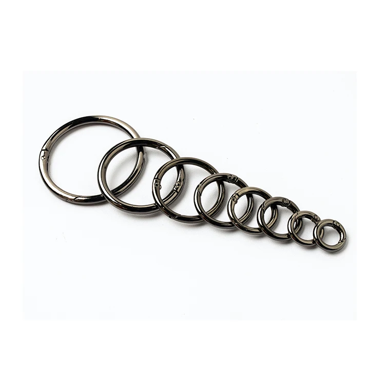 New Trend 9-50mm Zinc Alloy  Spring O Rings Keyring Spring Buckle Handbag Luggage Bag Accessories Openable Ring
