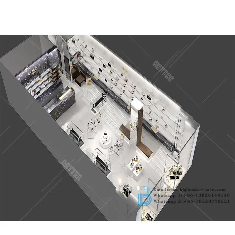 Handbag Store Display Furniture Custom Handbag Clothing Rack Clothes Shelves Garment Display Shoes Rack Clothing Store Furniture