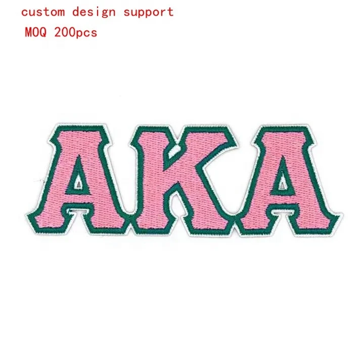 Custom  Word  Low MOQ Custom Sorority Embroidery Patches Zeta phi beta Sorority Embroidery  Iron on Patches for clothing