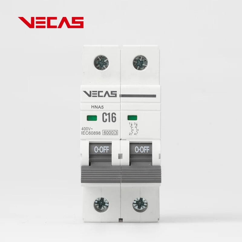 VECAS HNA5 2P Series MCB IEC60898 Miniature Circuit Breaker 1 2 3 4 1P 2P 3P 4P 2 Years MINI 230/400V AC CN;ZHE CB CE SEMKO IEC