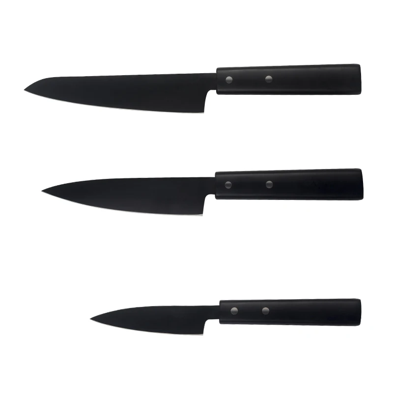3 piece Japanese style kitchen  knives cooking knife with non-stick coating
