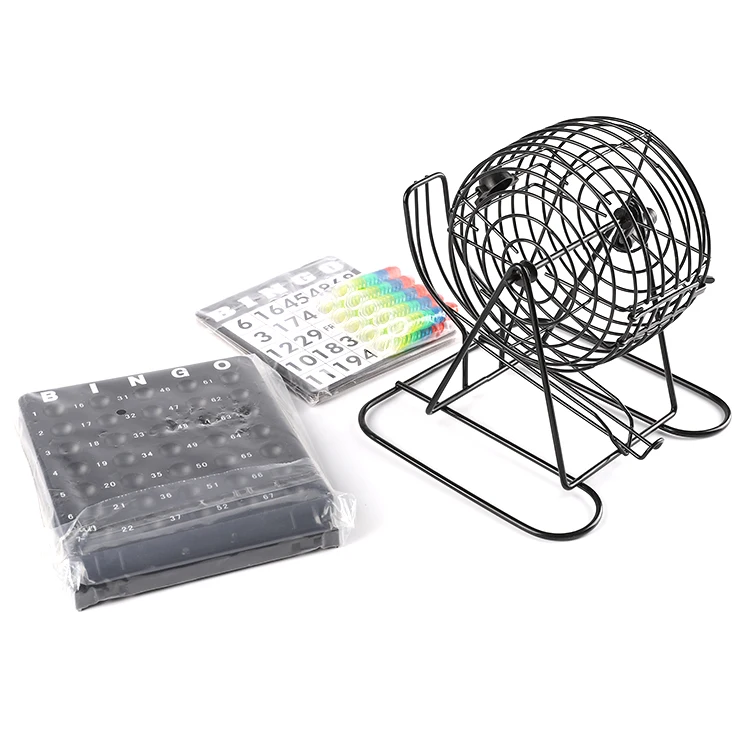 Support customization wholesale bingo game set with bingo cage chips board
