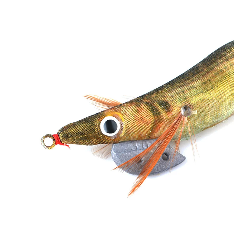 New Arrived Wooden Shrimp Octopus Cuttlefish Luminous Wobbler Fishing Bait With Squid Hooks