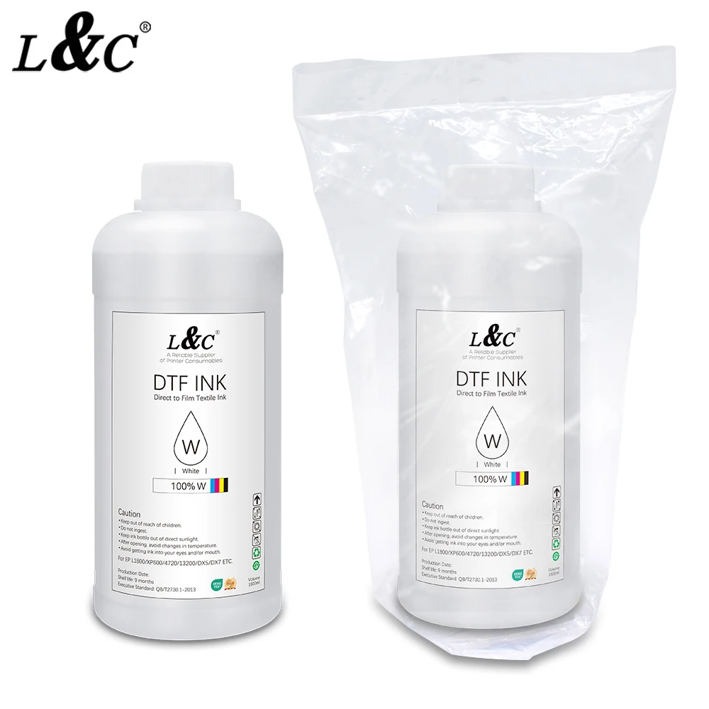 Premium Dtf Textile Transfer Pigment Ink White DTF Ink 1000ML For L805 i3200 L1800 4720 xp600 Digital printing Printer