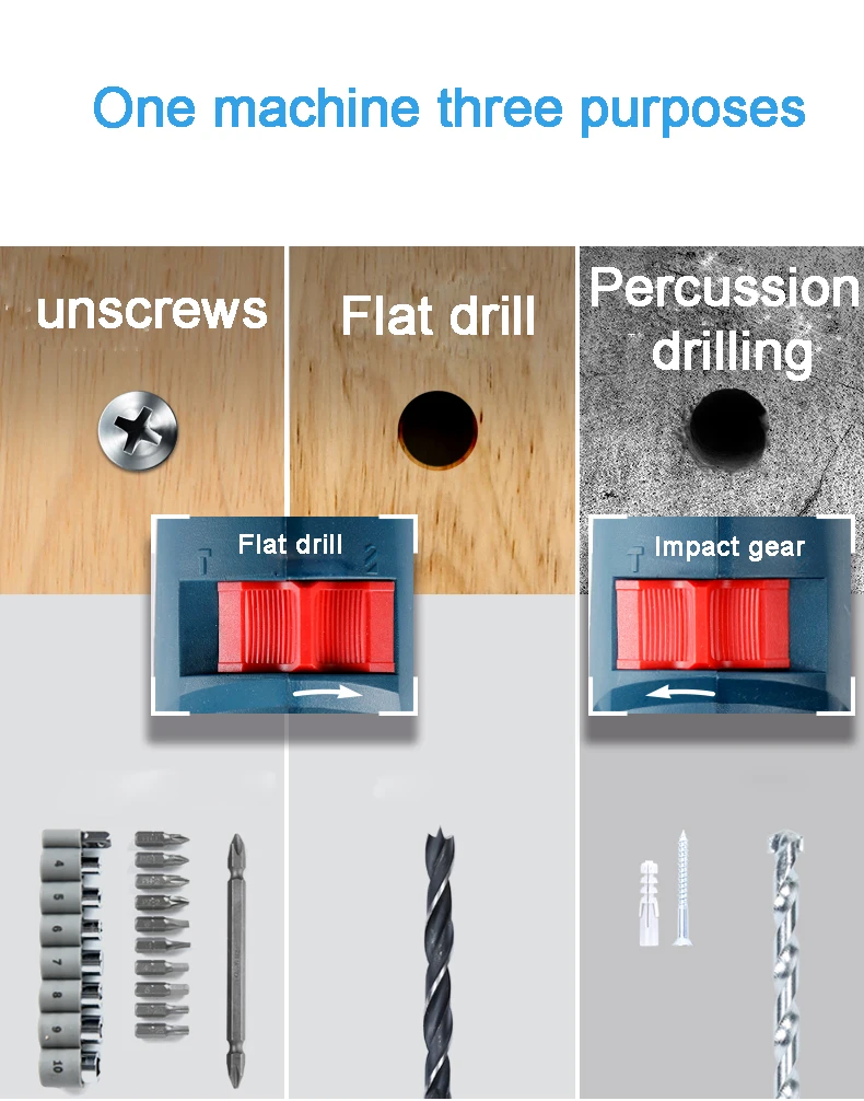 Bosch GSB550 impact drill household GSB570 multi-function speed-adjustable electric drill