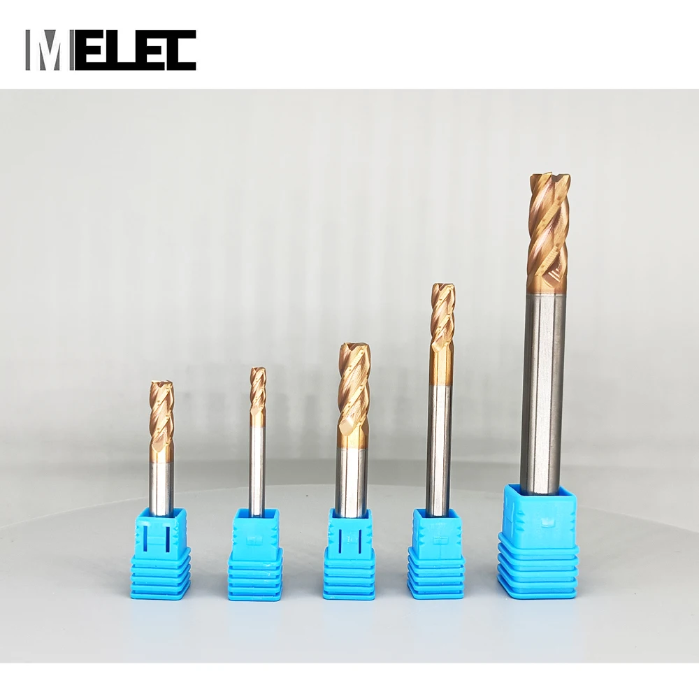 Режущие инструменты с ЧПУ MELEC, вольфрамовый сплав, карбид hss hrc60 2R0.5*6 * D2 * 50 мм, 4 канавки, Угловой радиус, фреза с ЧПУ для металла