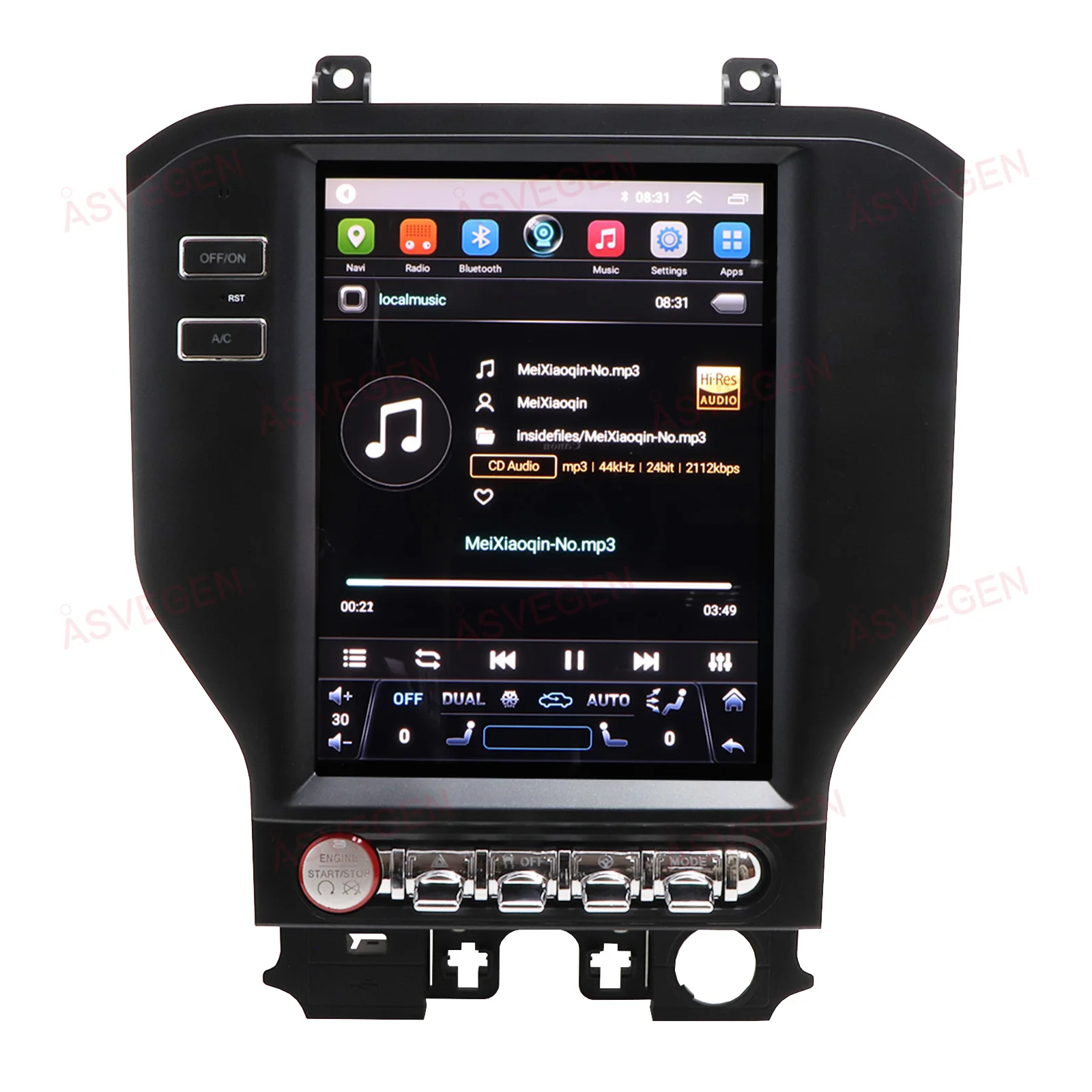 10.1' Vertical Style Car Tough Screen Monitor for 2015-2017 Ford Mustang Multimedia Player And DVD Player