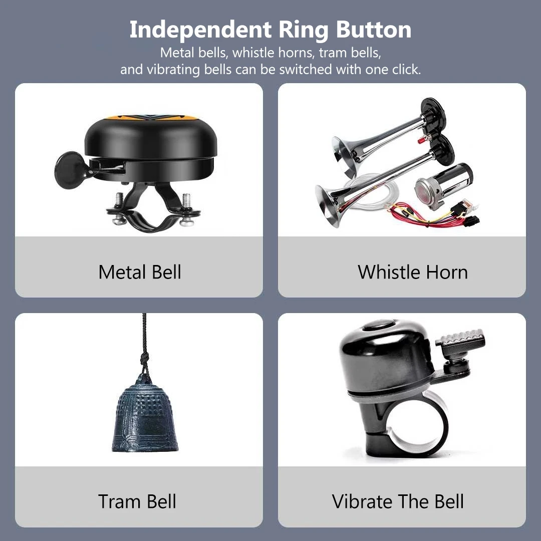 Youpin TWOOC Bike Electronic Loud Horn 50-100db Warning Safety Electric Bicycle Handlebar Alarm Ring Bell
