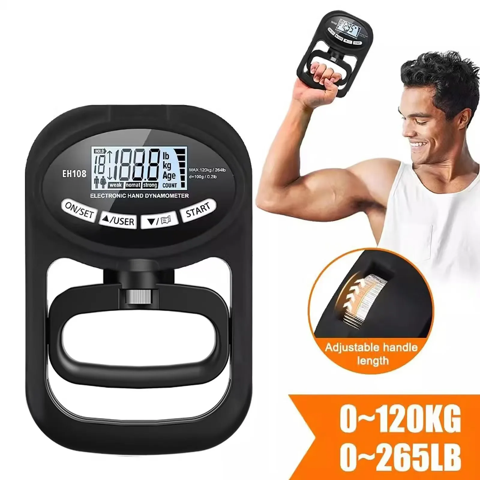 Snbo Electronic Hand Dynamometer Grip Strength Meter Usb Lcd Screen Hand Grip Digital Dynamometer Hand Strength Exerciser