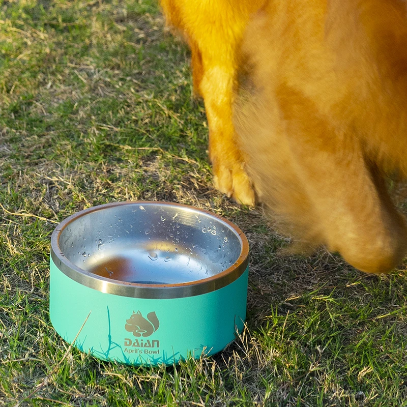 High Quality Stainless Steel Durable Double Wall Dog Bowl Luxury Water Bowl Pet Cat Dog Food Bowl