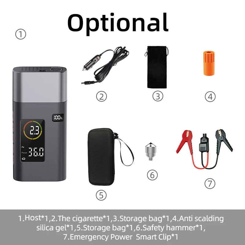 Portable Multi-Functional Wireless Intelligent On-Board Air Pump For Car