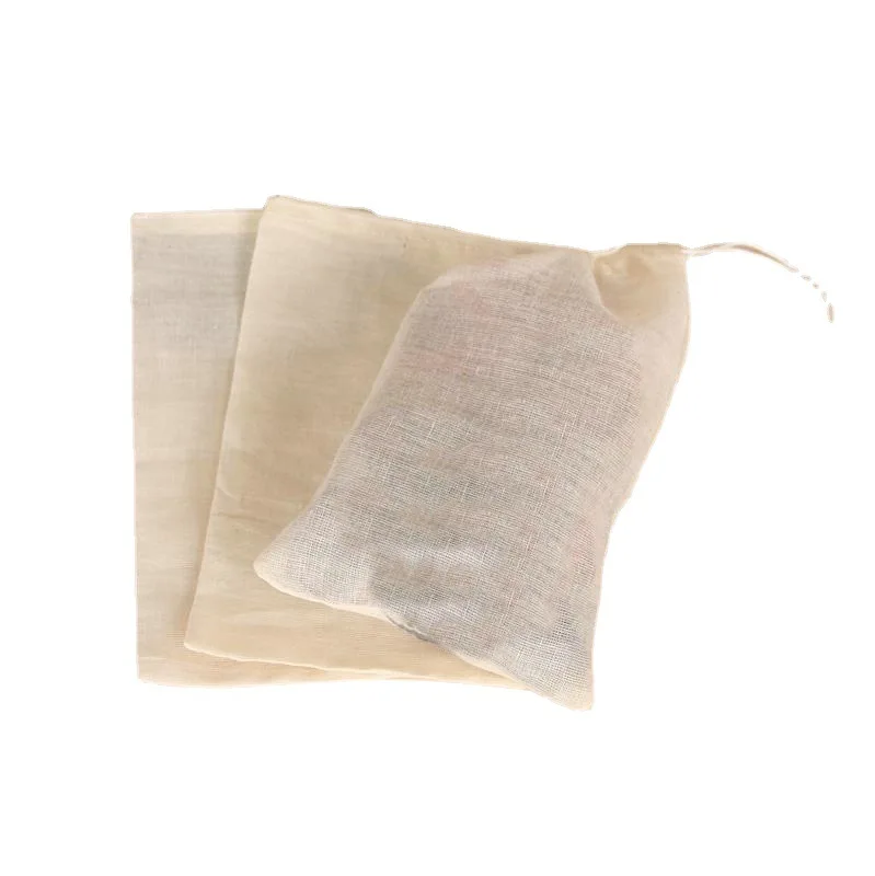 Eco Friendly Customizable Cotton Drawstring Filter Bag Housing Mesh Seasoning