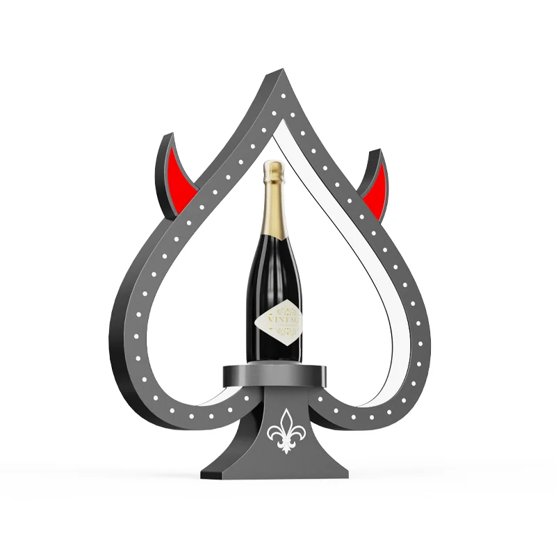 Led Champagne Bottle Holder Whiskey Champagne Display Rack Barware Supplies Customized Acrylic Lighting Bottle Base Holder