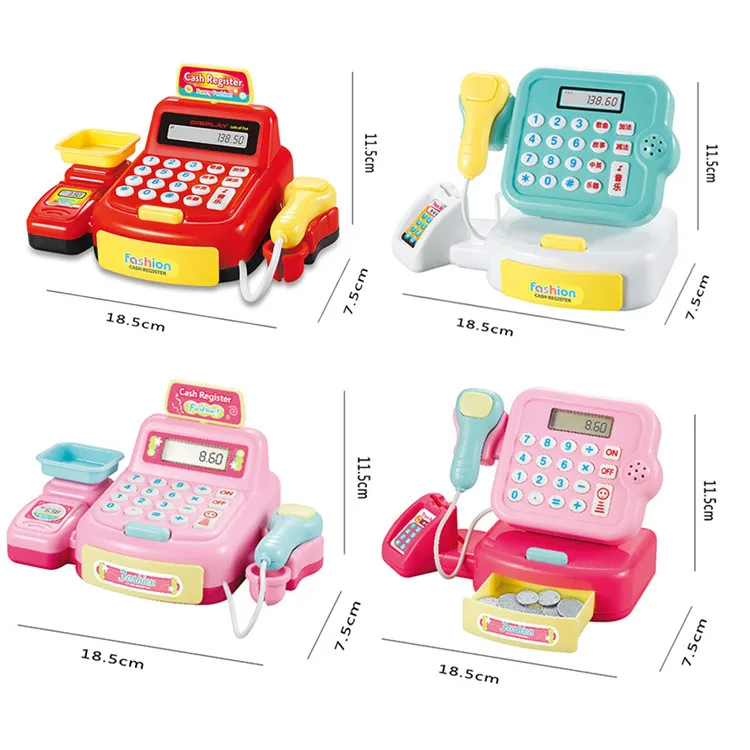 Cashier Toys Shopping Pretend Play Money Machine Supermarket Cash Register Toy for Kids